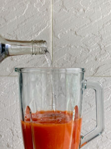 Add water to blender for juice