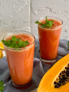 No straw papaya juice shot